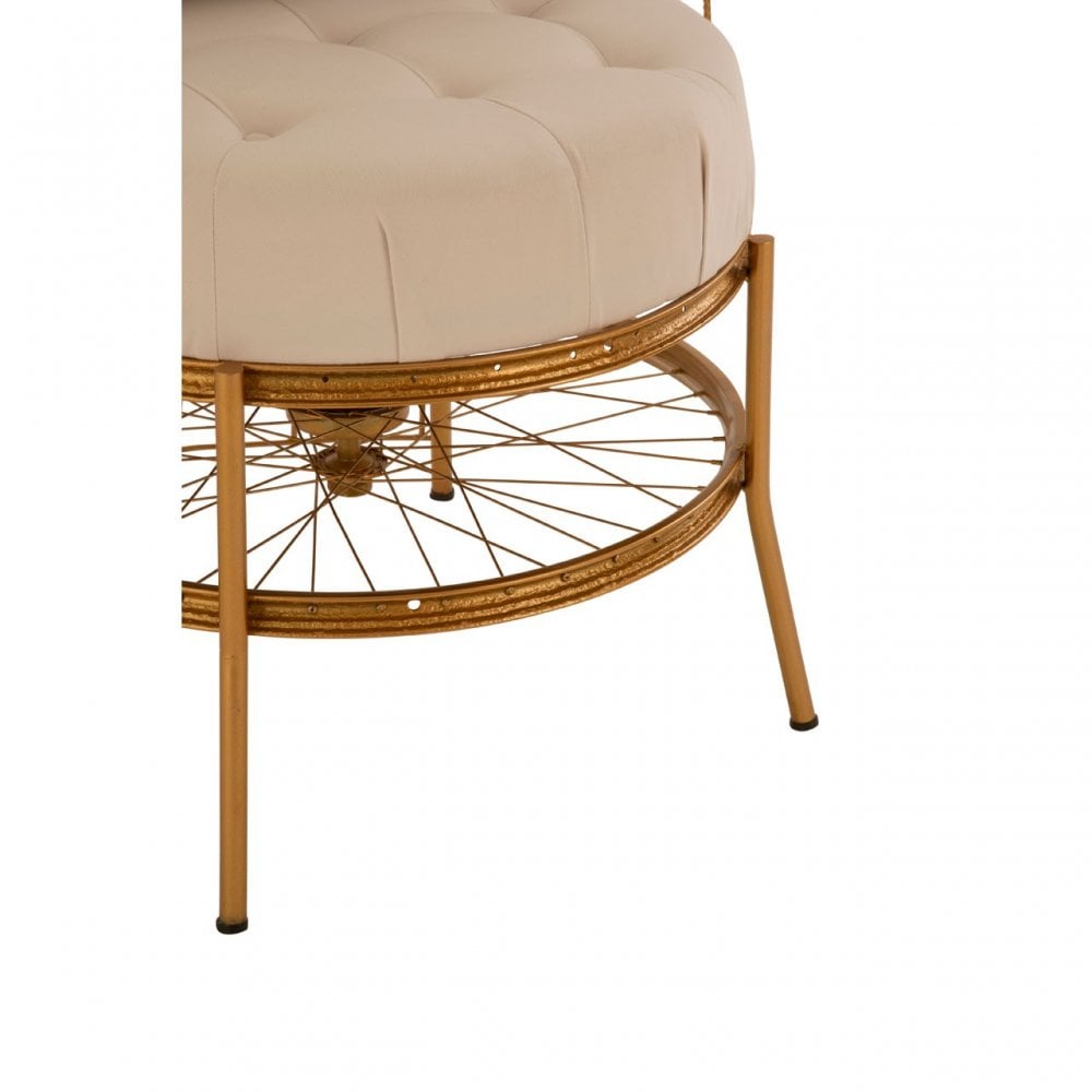 Mantis Gold Finish Chair With Cushion, Gold