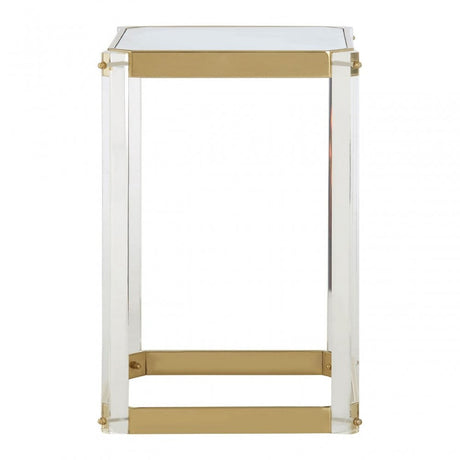 Miley Side Table With Mirrored Top, Gold