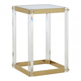 Miley Side Table With Mirrored Top, Gold
