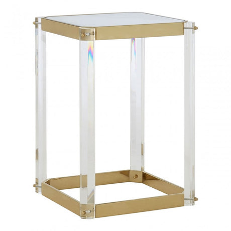 Miley Side Table With Mirrored Top, Gold