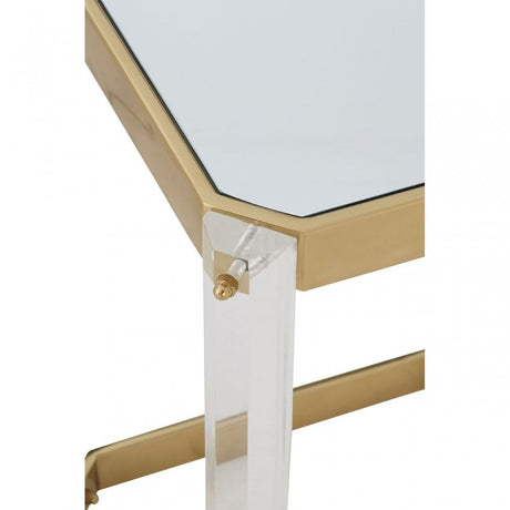 Miley Side Table With Mirrored Top, Gold