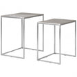 Templar Set Of 2 Rectangular Side Tables, Silver