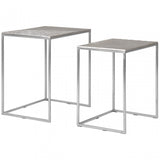 Templar Set Of 2 Rectangular Side Tables, Silver