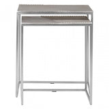 Templar Set Of 2 Rectangular Side Tables, Silver