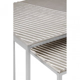 Templar Set Of 2 Rectangular Side Tables, Silver