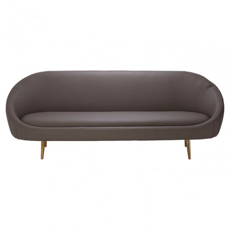 Lagero Mink Faux Leather Sofa, Brown