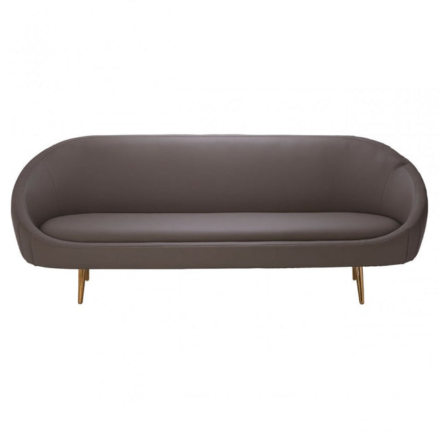 Lagero Mink Faux Leather Sofa, Brown