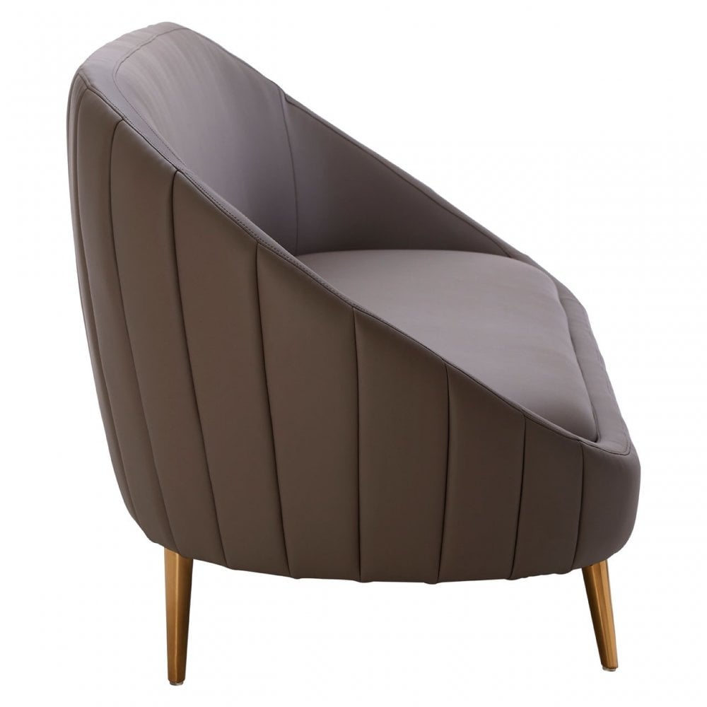 Lagero Mink Faux Leather Sofa, Brown