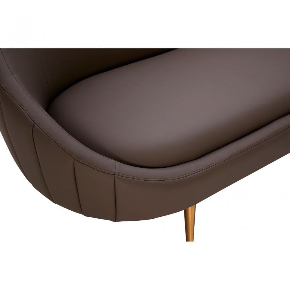 Lagero Mink Faux Leather Sofa, Brown