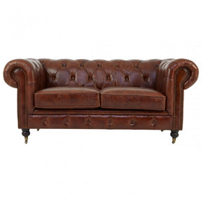 Victor 2 Seat Grey Leather Sofa, Grey