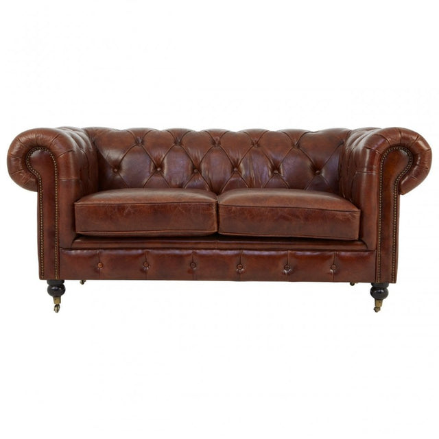 Victor 2 Seat Grey Leather Sofa, Grey