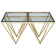 Allure Gold Finish Spike Coffee Table, Gold