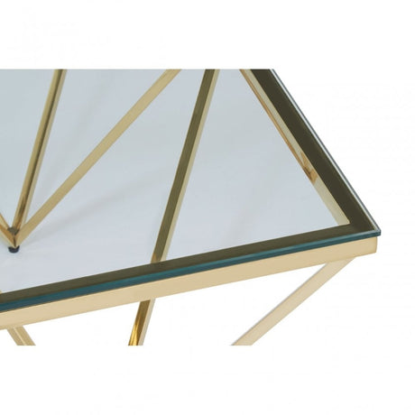 Allure Gold Finish Spike Coffee Table, Gold