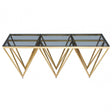 Allure Gold Spike Triangles Coffee Table, Gold