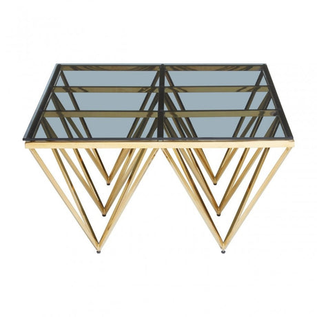 Allure Gold Spike Triangles Coffee Table, Gold