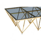 Allure Gold Spike Triangles Coffee Table, Gold