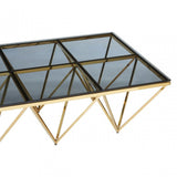 Allure Gold Spike Triangles Coffee Table, Gold