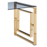 Allure Gold Finish Square Legs End Table, Gold
