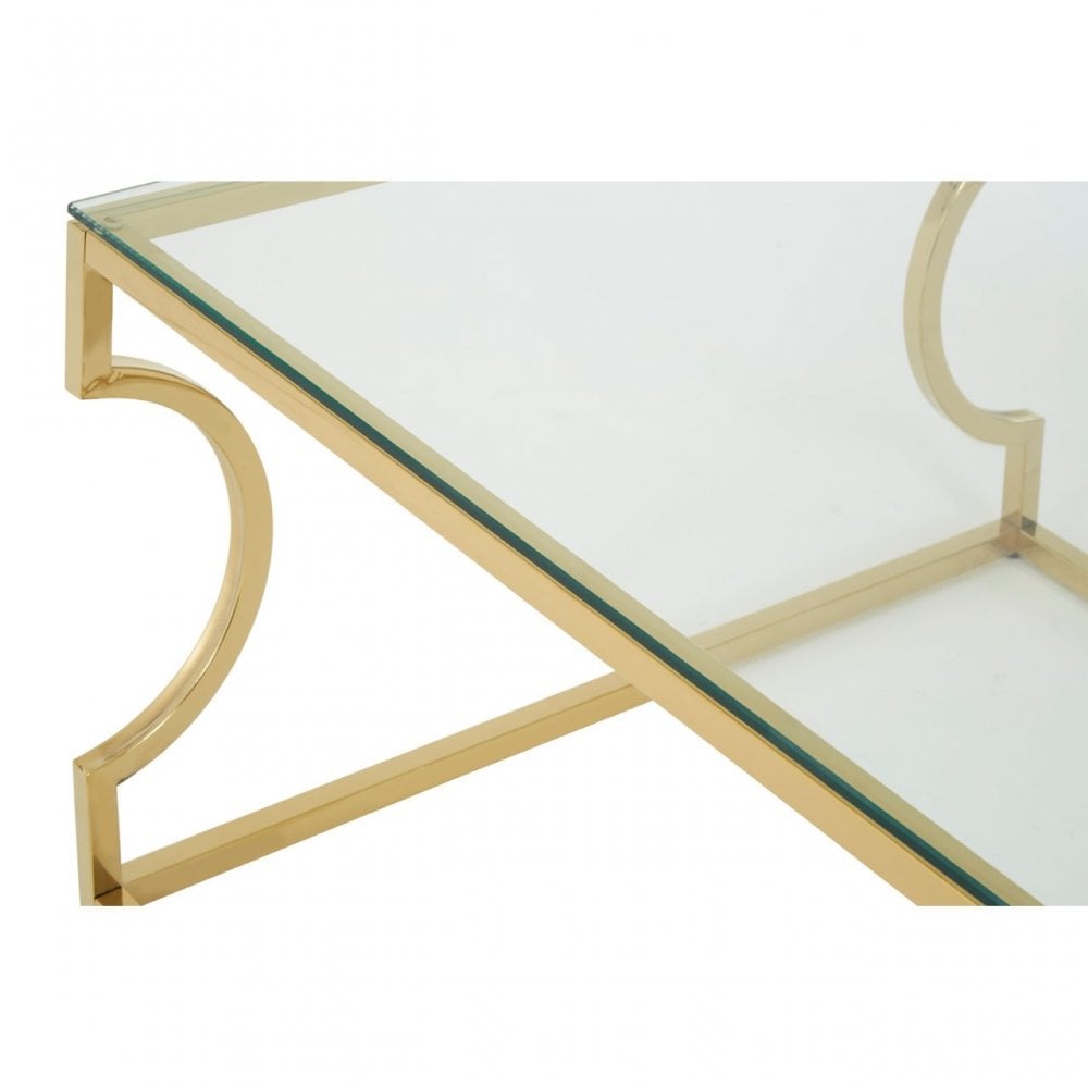 Allure Curved Frame Coffee Table, Gold