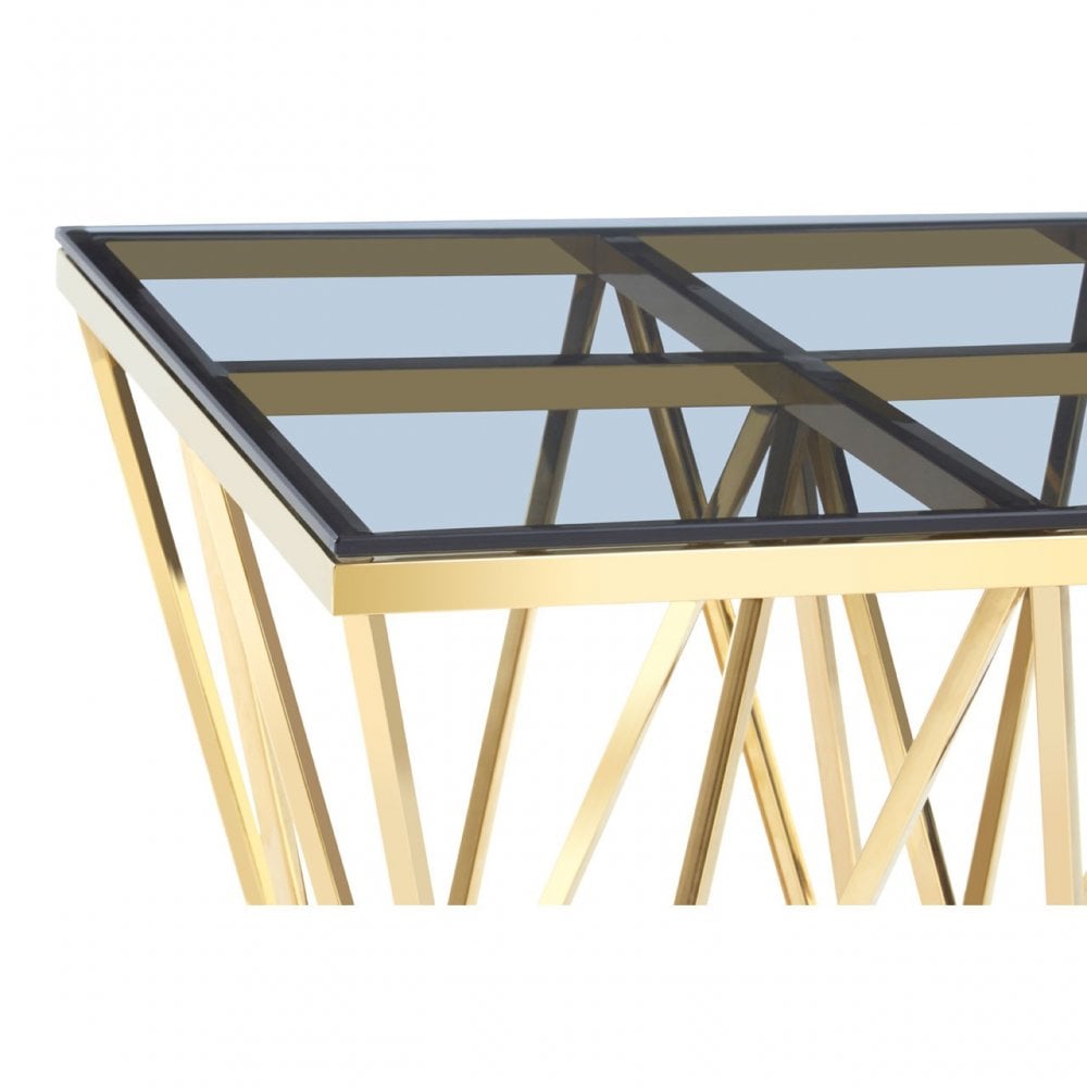 Allure Gold Finish Spike Legs End Table, Gold