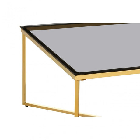 Allure Gold Finish Cross Base End Table, Gold