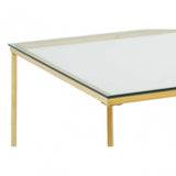 Allure Gold Finish Cross Base End Table, Gold
