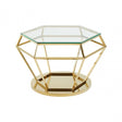 Allure Large Gold Finish Diamond End Table, Gold