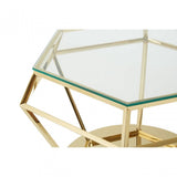 Allure Large Gold Finish Diamond End Table, Gold