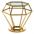 Allure Small Gold Finish Diamond End Table, Gold