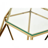 Allure Small Gold Finish Diamond End Table, Gold