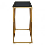 Allure Gold Finish Console Table, Gold