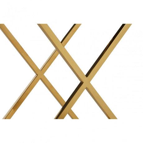 Allure Gold Finish Console Table, Gold