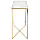 Allure Cross Base Console Table, Gold