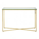 Allure Cross Base Console Table, Gold
