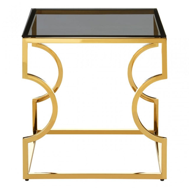 Allure Curved Frame End Table, Gold