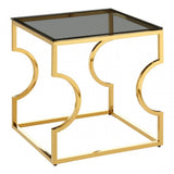 Allure Curved Frame End Table, Gold
