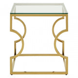 Allure Curved Frame End Table, Gold