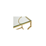 Allure Curved Frame End Table, Gold