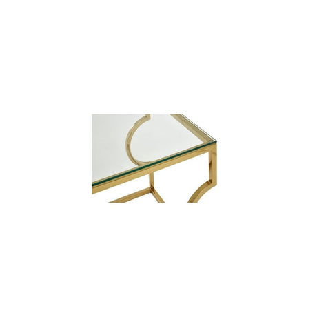 Allure Curved Frame End Table, Gold