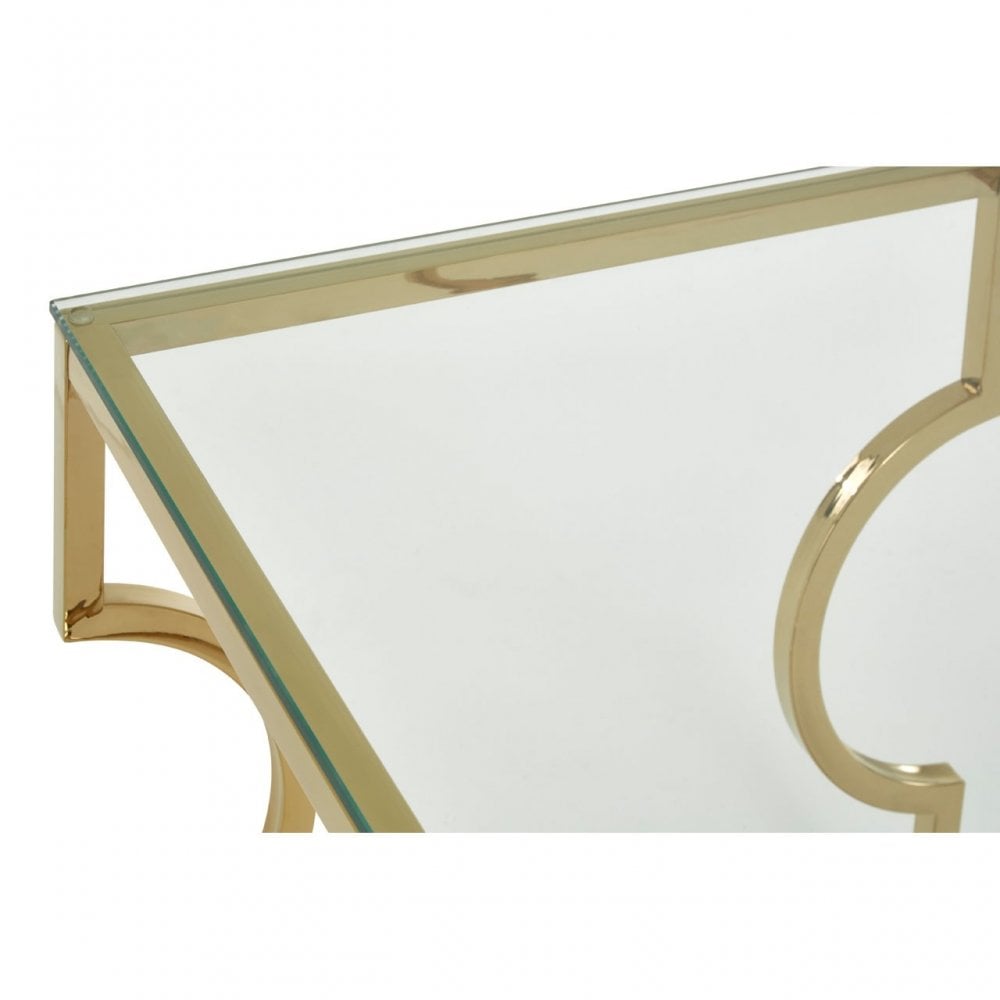 Allure Curved Frame End Table, Gold