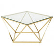 Allure Gold Finish Twist End Table, Gold