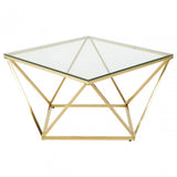 Allure Gold Finish Twist End Table, Gold