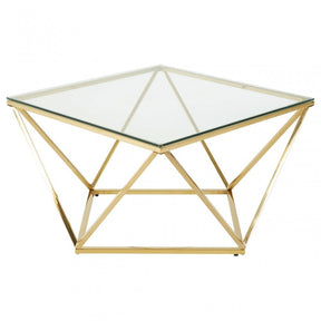 Allure Gold Finish Twist End Table, Gold