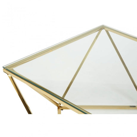 Allure Gold Finish Twist End Table, Gold