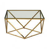 Allure Gold Finish Twist End Table, Gold