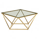 Allure Gold Finish Twist End Table, Gold