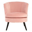 Round Light Pink Plush Velvet Armchair, Light Pink