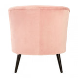 Round Light Pink Plush Velvet Armchair, Light Pink