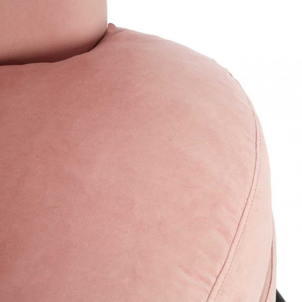 Round Light Pink Plush Velvet Armchair, Light Pink