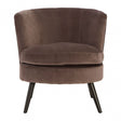 Round Grey Plush Velvet Armchair, Grey